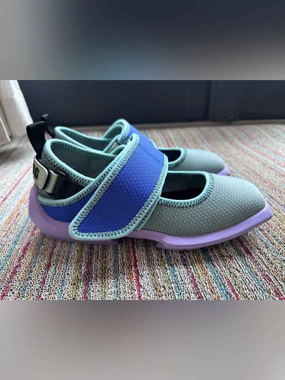 Fluevog LIKE NEW Future Angel Blair Velcro green/blue/purple vegan sneaker-7